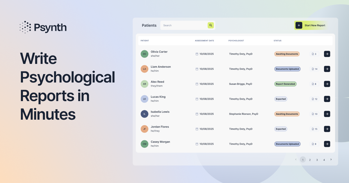 Psychological Report Writing Software | Psynth